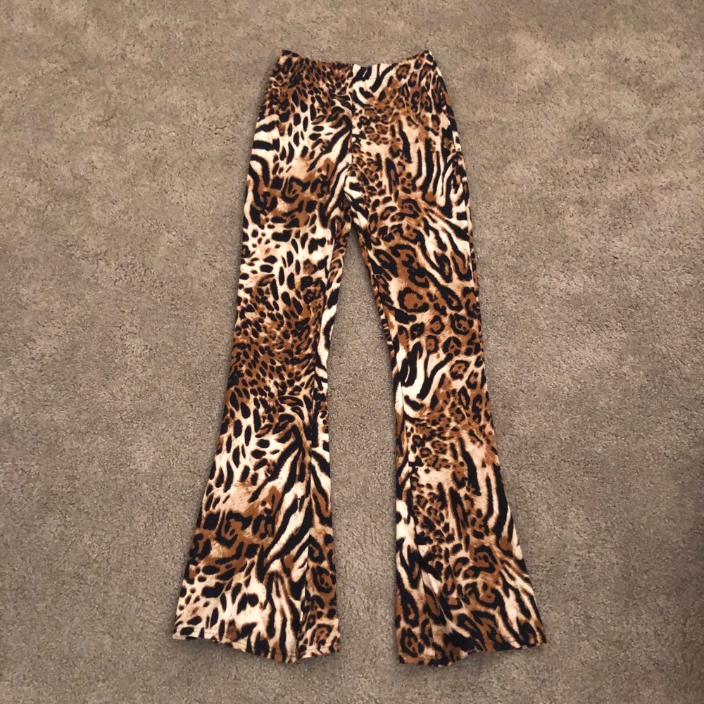 Leopard Print Flare Pants